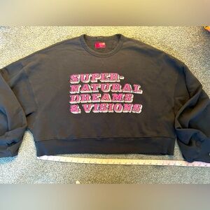 Mother denim cropped sweatshirt style the winger color supernatural top sz M